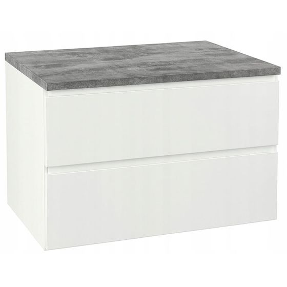 Valkoinen seinälle ripustettava kylpyhuonekaappi 80x50 pesualtaalle, Modus lipasto