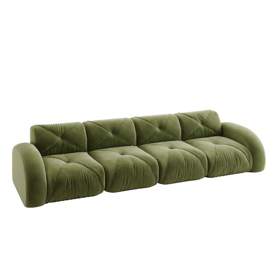 moduulisohva 4-paikkainen vihreä chenille moderni säädettävä