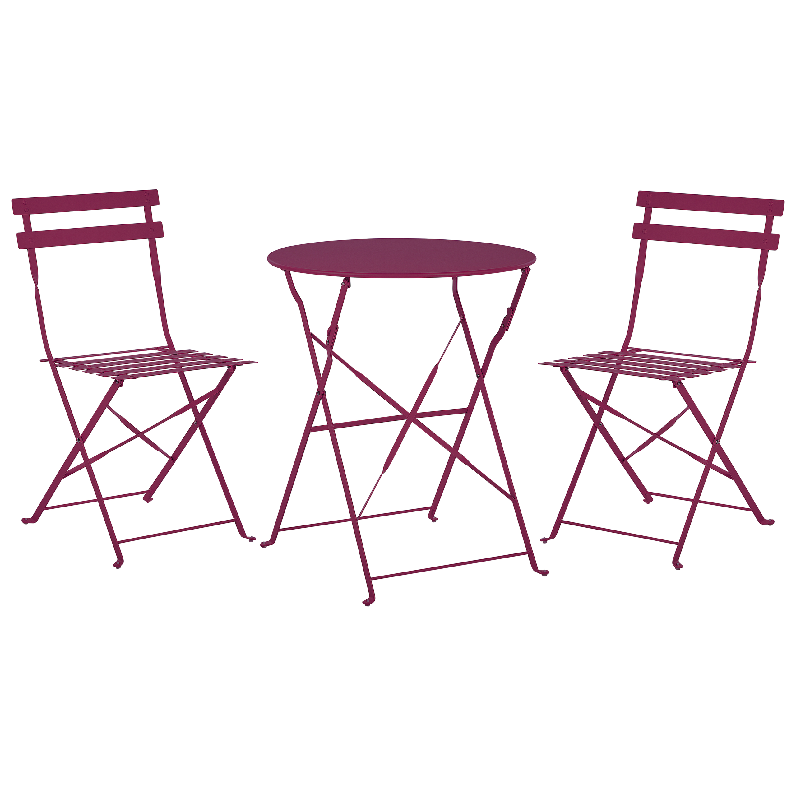 Bistrosetti taitettava FIORI metalli Viininpunainen