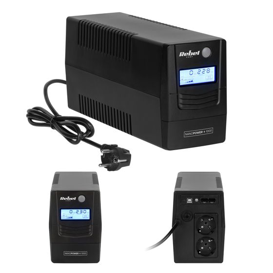 UPS REBEL 1000VA 600W 230V 50Hz LCD USB RJ45 tietokoneen hätävirtalähde