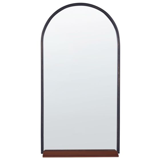 Seinäpeili hyllyllä DOMME 40 cm 67 cm metalli Musta