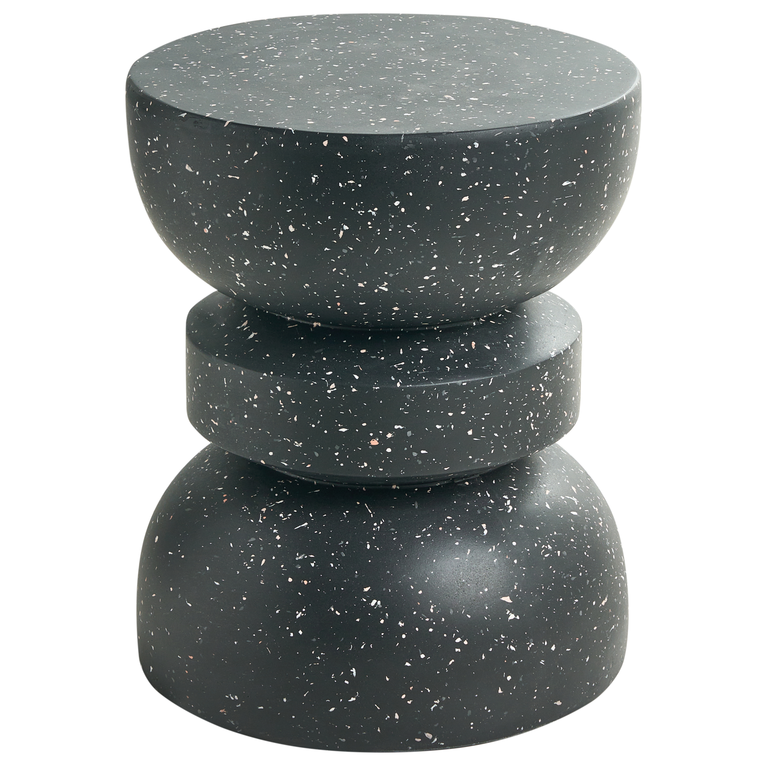 Sivupöytä FALIRO 37 cm 37 cm Terrazzo-kuvio Musta