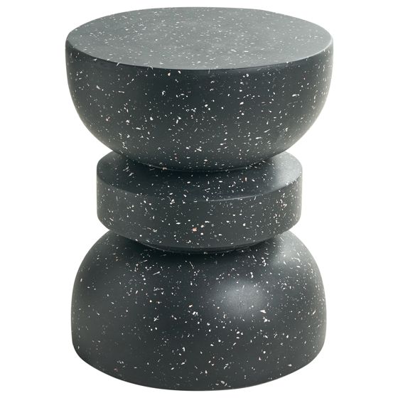 Sivupöytä FALIRO 37 cm 37 cm Terrazzo-kuvio Musta