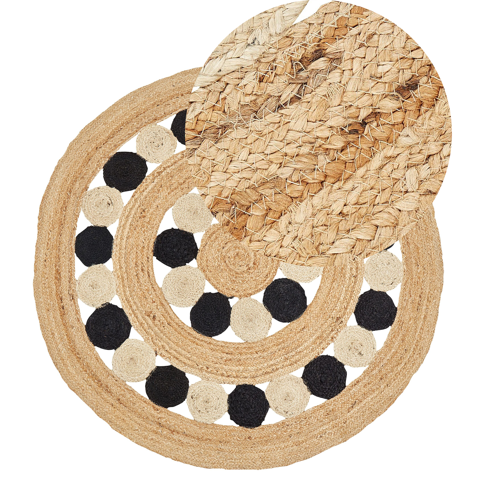 Matto HOVIT Musta ø 140 cm juutti