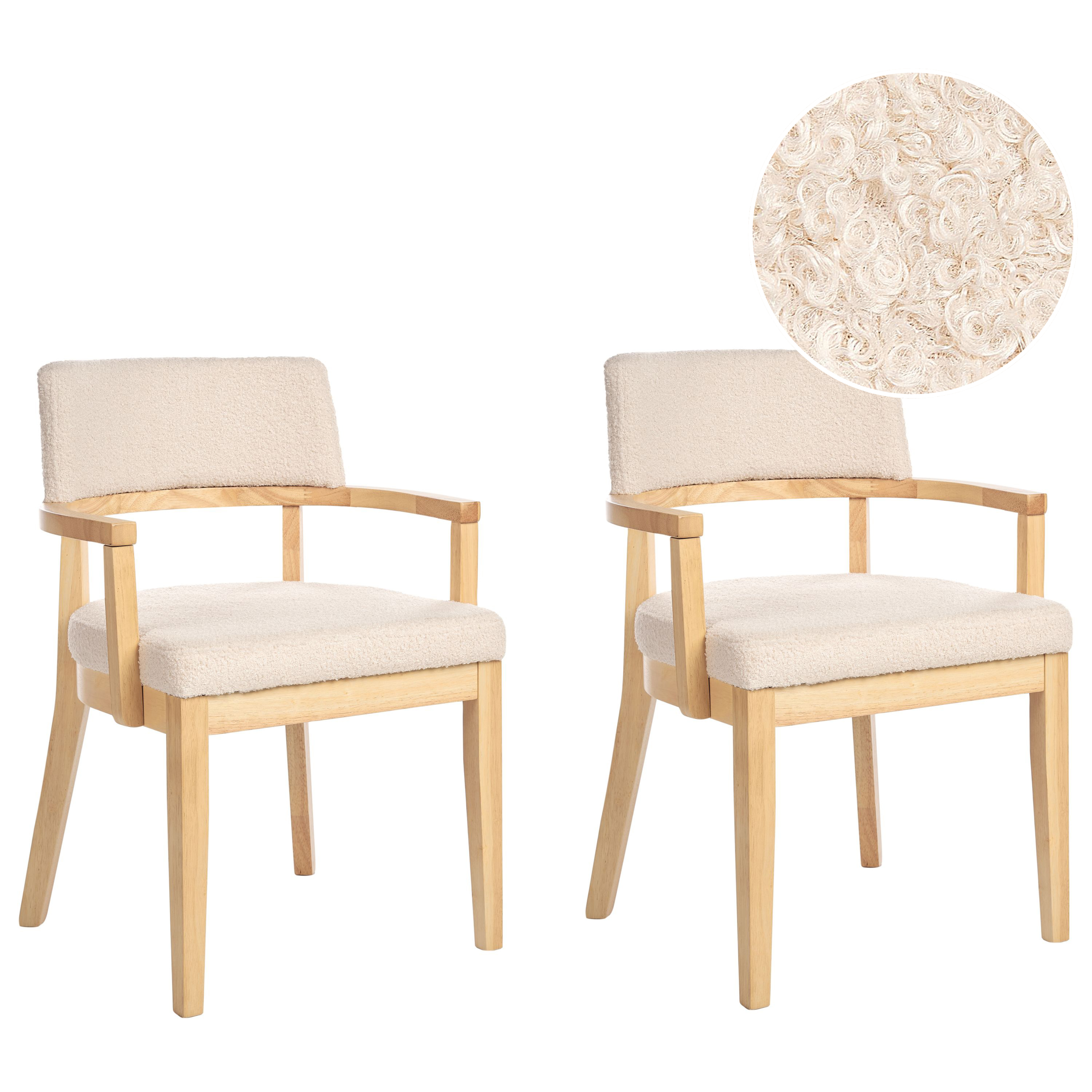 Ruokatuolisetti 2 kpl DALBO buklee Vaaleanruskea/beige