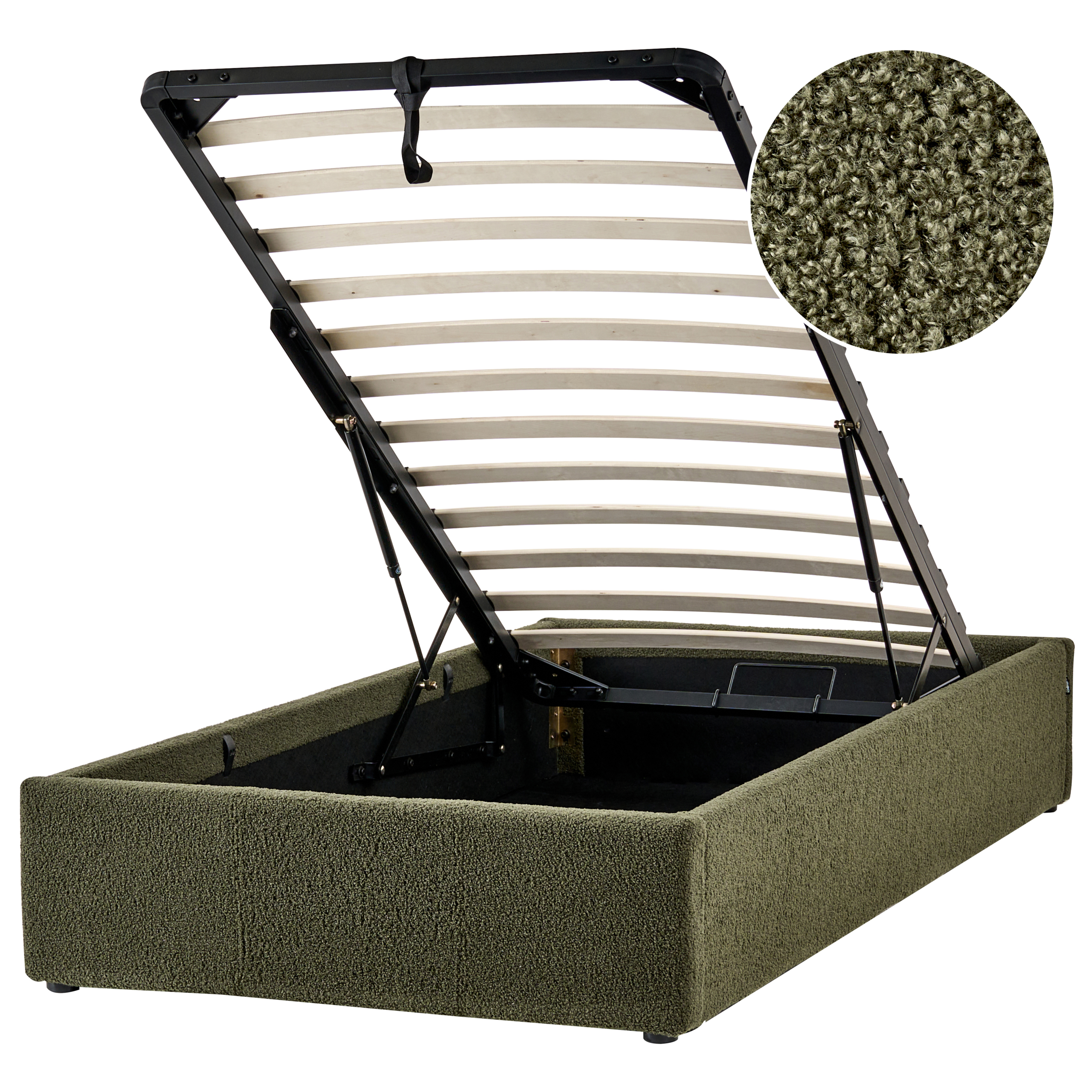 Sänky buklee säilytystila tummanvihreä 90 x 200 cm DINAN