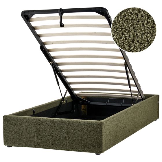 Sänky buklee säilytystila tummanvihreä 90 x 200 cm DINAN