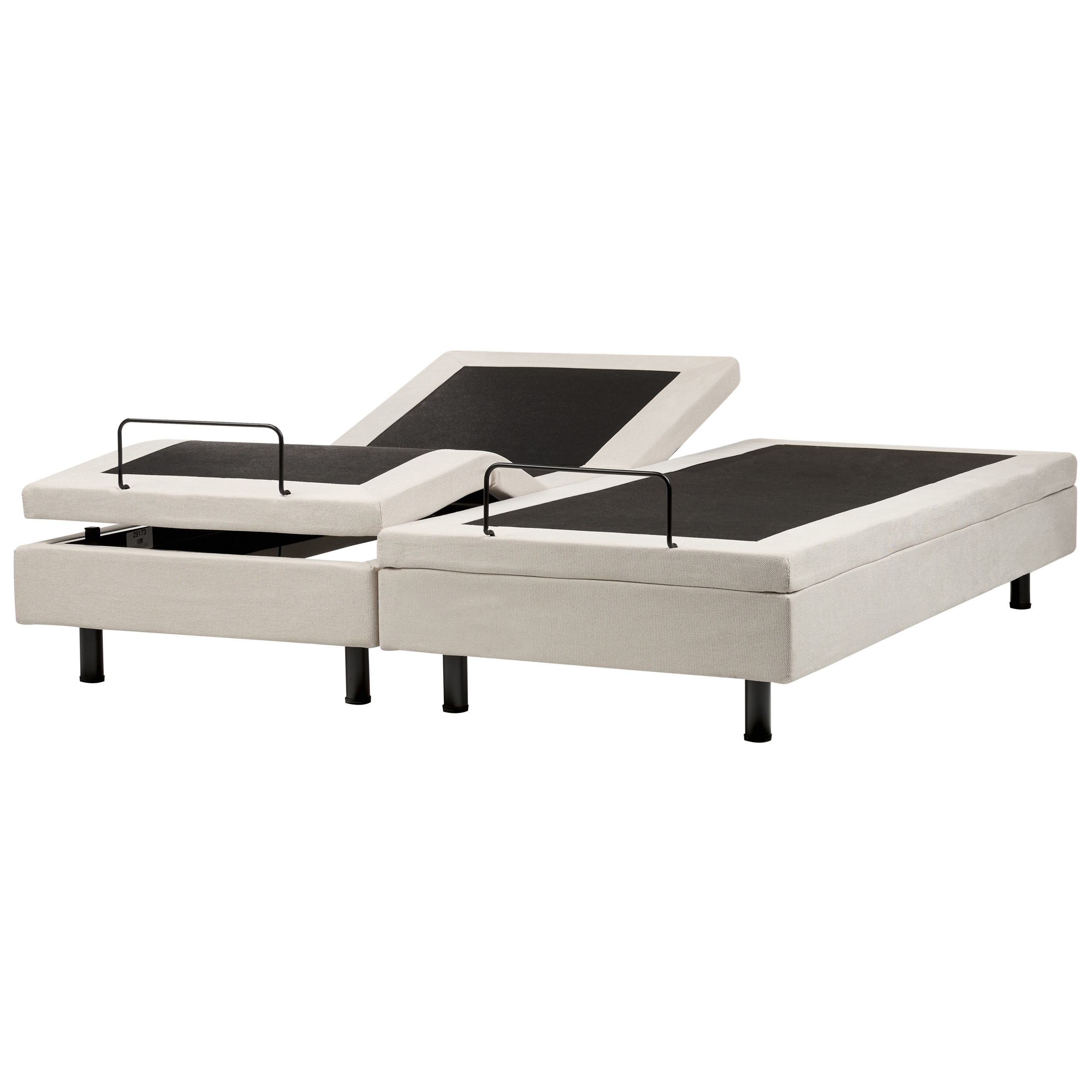 Säädettävä sänky ilman sängynpäätyä kangas DUKE II 180 x 200 cm Vaaleanbeige