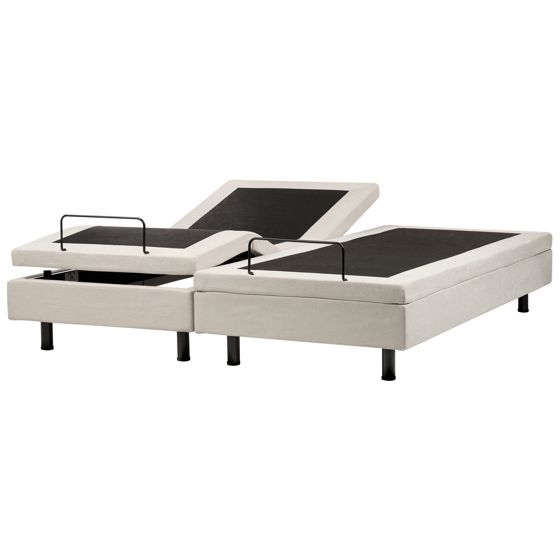 Säädettävä sänky ilman sängynpäätyä kangas DUKE II 180 x 200 cm Vaaleanbeige