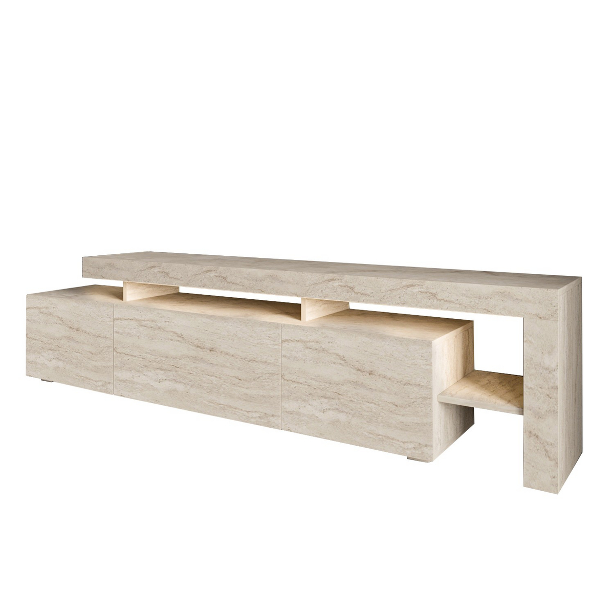 Norda Design moderni tv-taso LED-valaistuksella, 192 cm | 100 % melamiinipäällystetty, 18 mm paksu | tyylikäs ja toimiva muotoilu