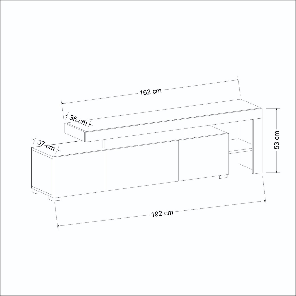 Norda Design TV-taso Beliz Beliz TV-taso 37 x 192 x 53 cm