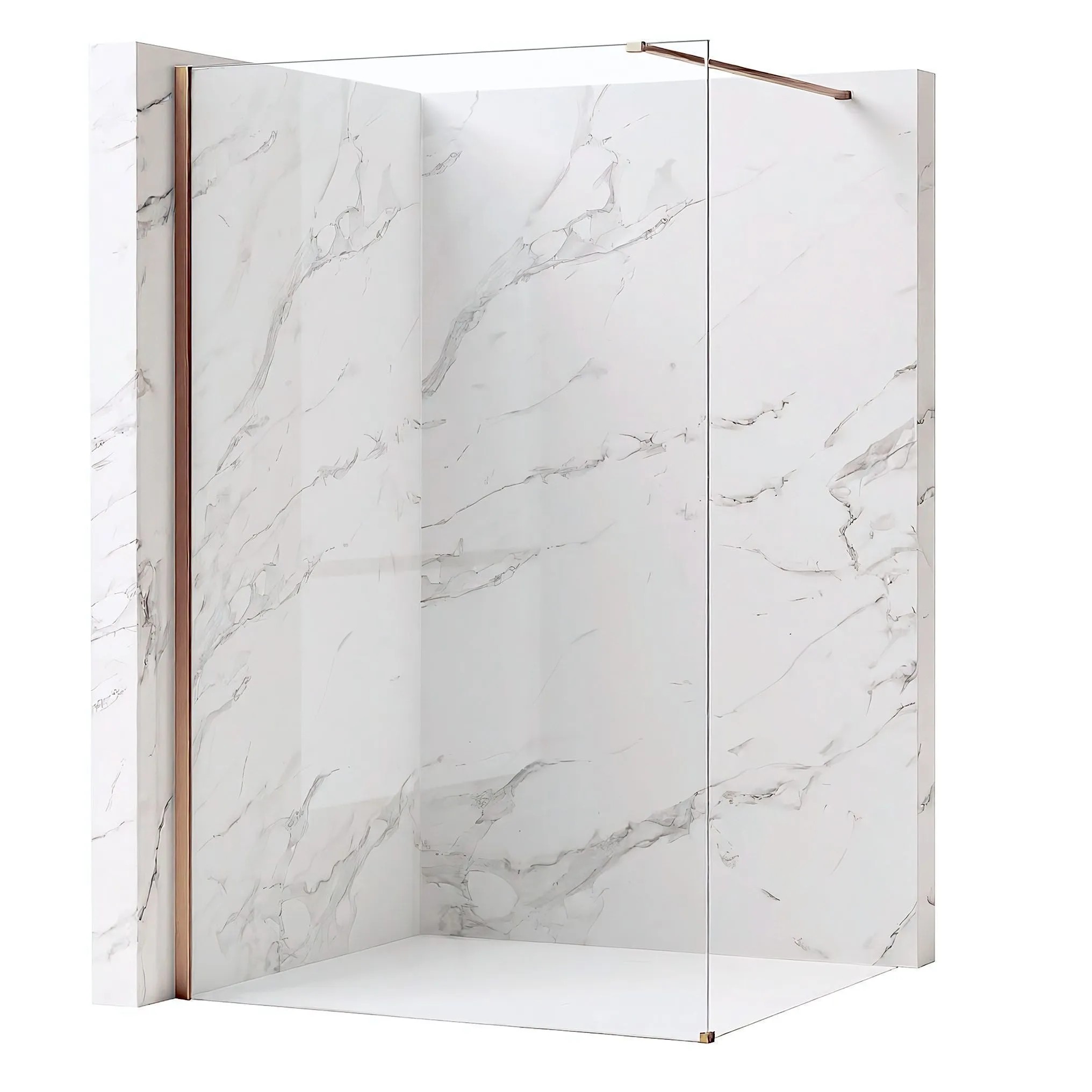 REA Suihkuseinä Flexi Transparent 130 Harjattu kupari, 130X195CM