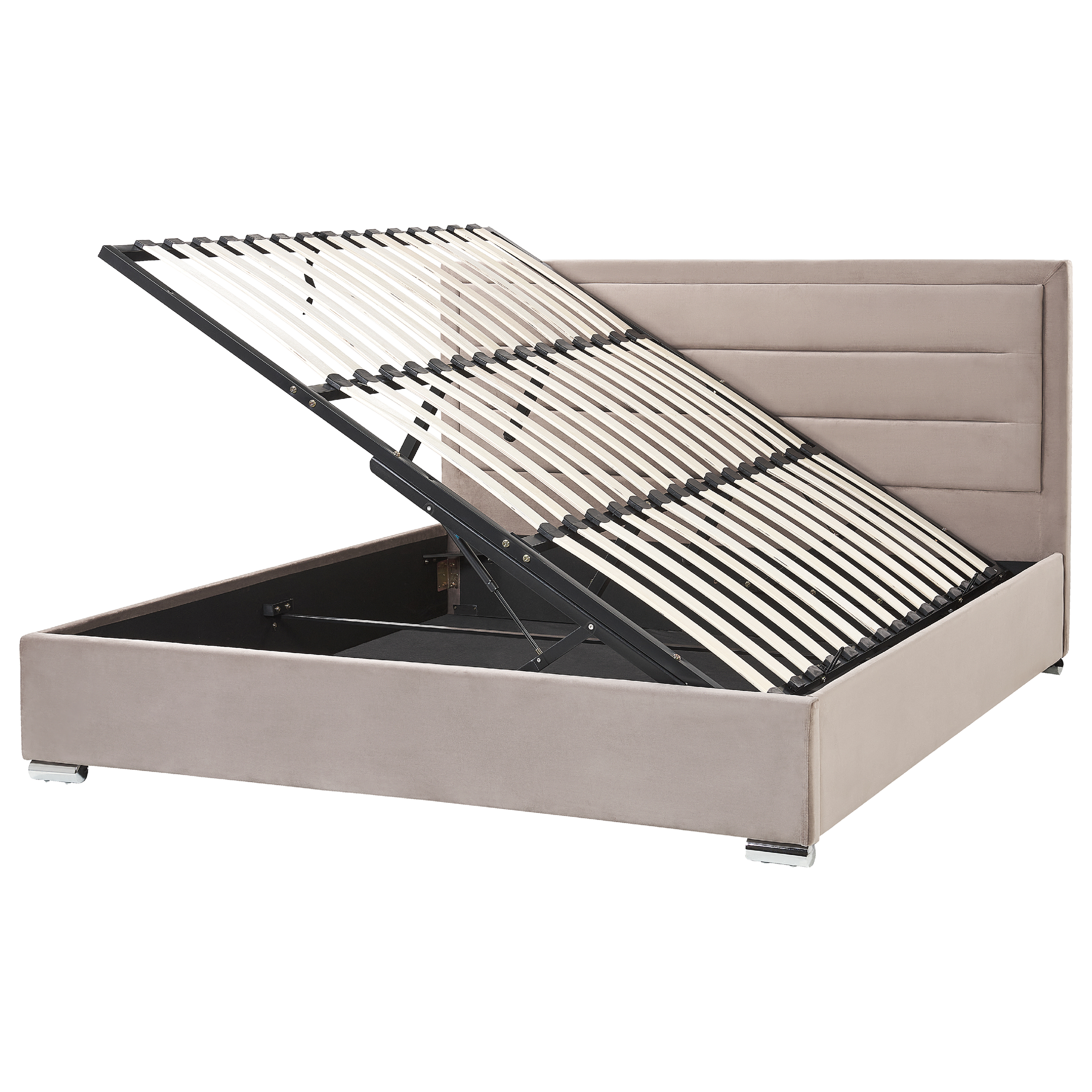 Sänky säilytystilalla sametti ROUEN 180 x 200 cm Ruskeanharmaa