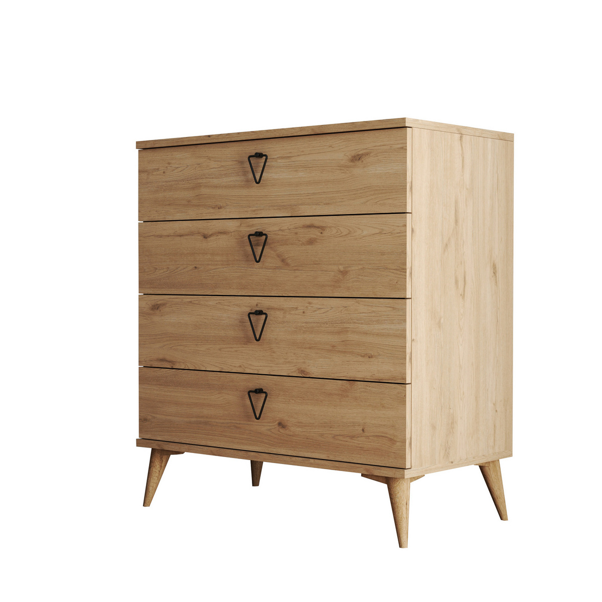 Norda Design skandinaavinen lipasto, 4 laatikkoa, 80 x 90,8 x 45 cm | 100 % melamiinipäällystetty, seinäkiinnitettävä, tyylikäs muotoilu