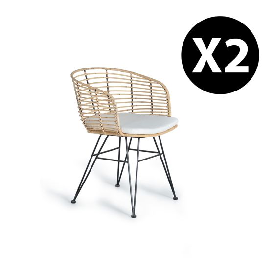 Rottinki- ja metallituolin setti