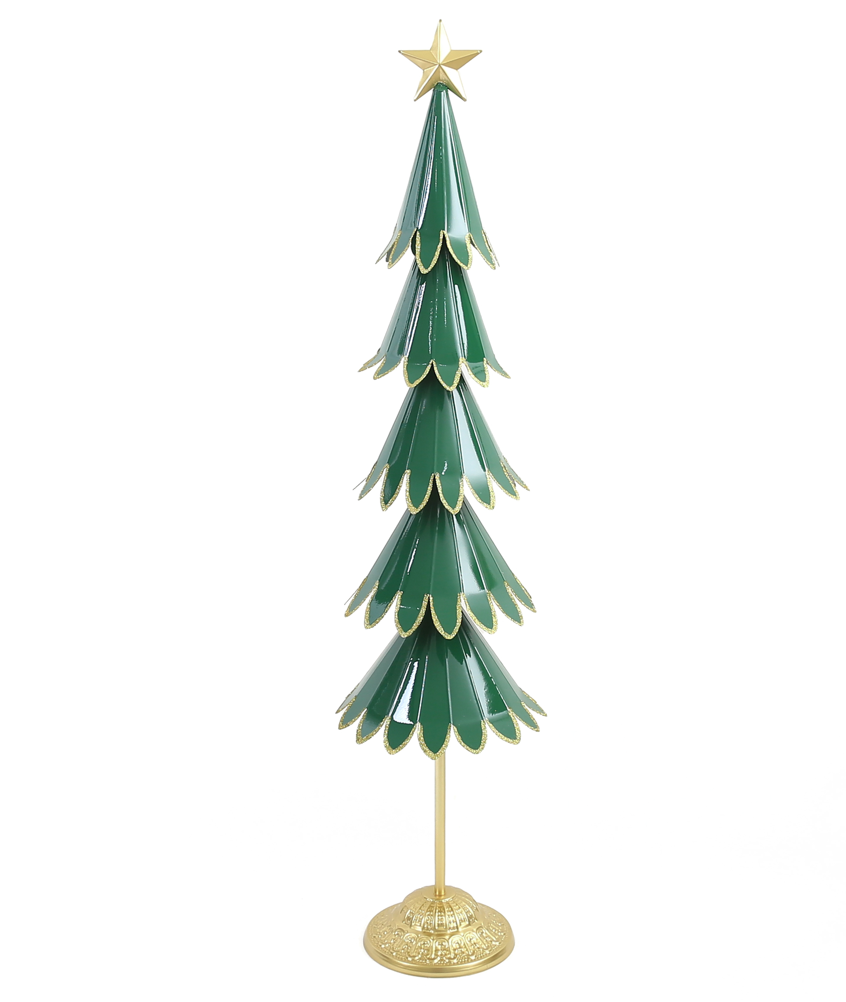 Joulukuusikoriste SANTA LILA vihreä-kultainen metalli 26x18x110 cm