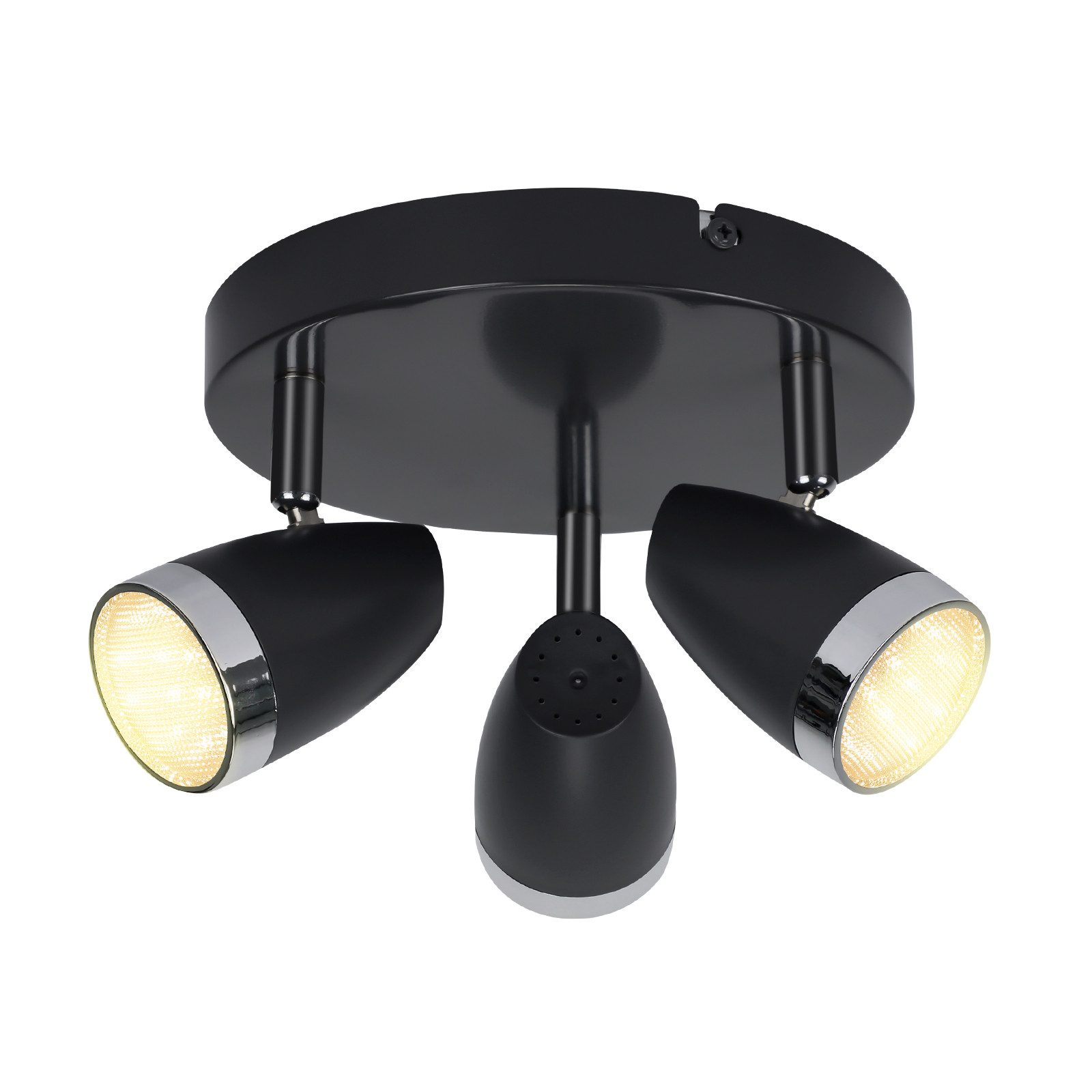 NETTLIFE Moderni 3-lamppuinen LED-kattospottivalaisin 4W musta 3000K 350° säädettävä