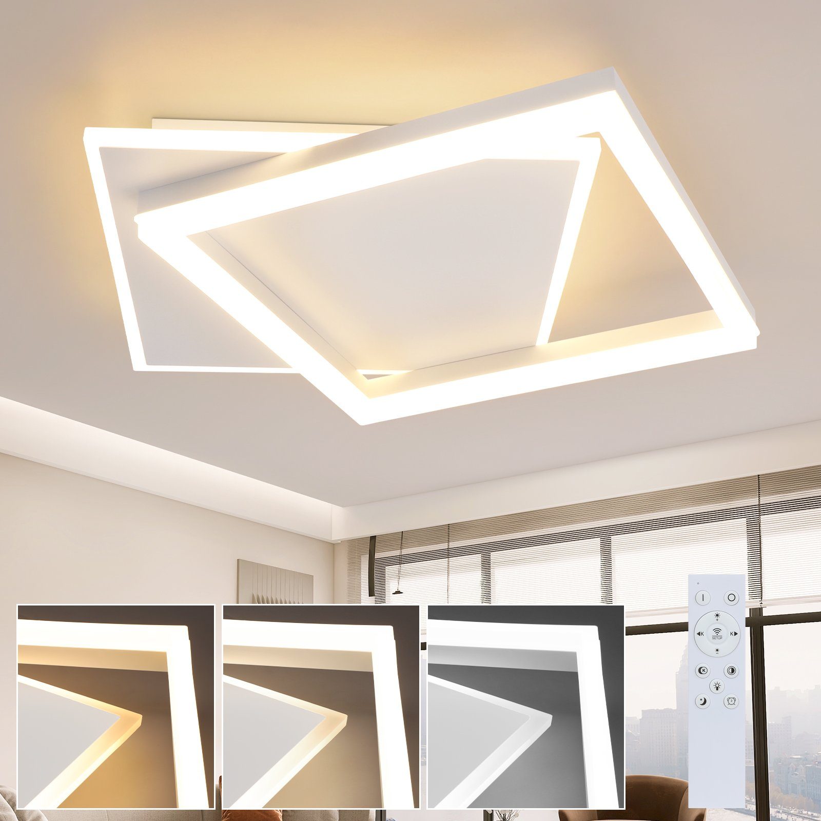 NETTLIFE LED - kattovalaisin olohuoneeseen, makuuhuoneeseen, himmennettävä, kaukosäätimellä, 42 W