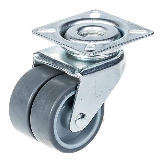 50mm 2" kaksoispyöräinen harmaa kumipyörä, kääntyvä 70kg kapasiteetti