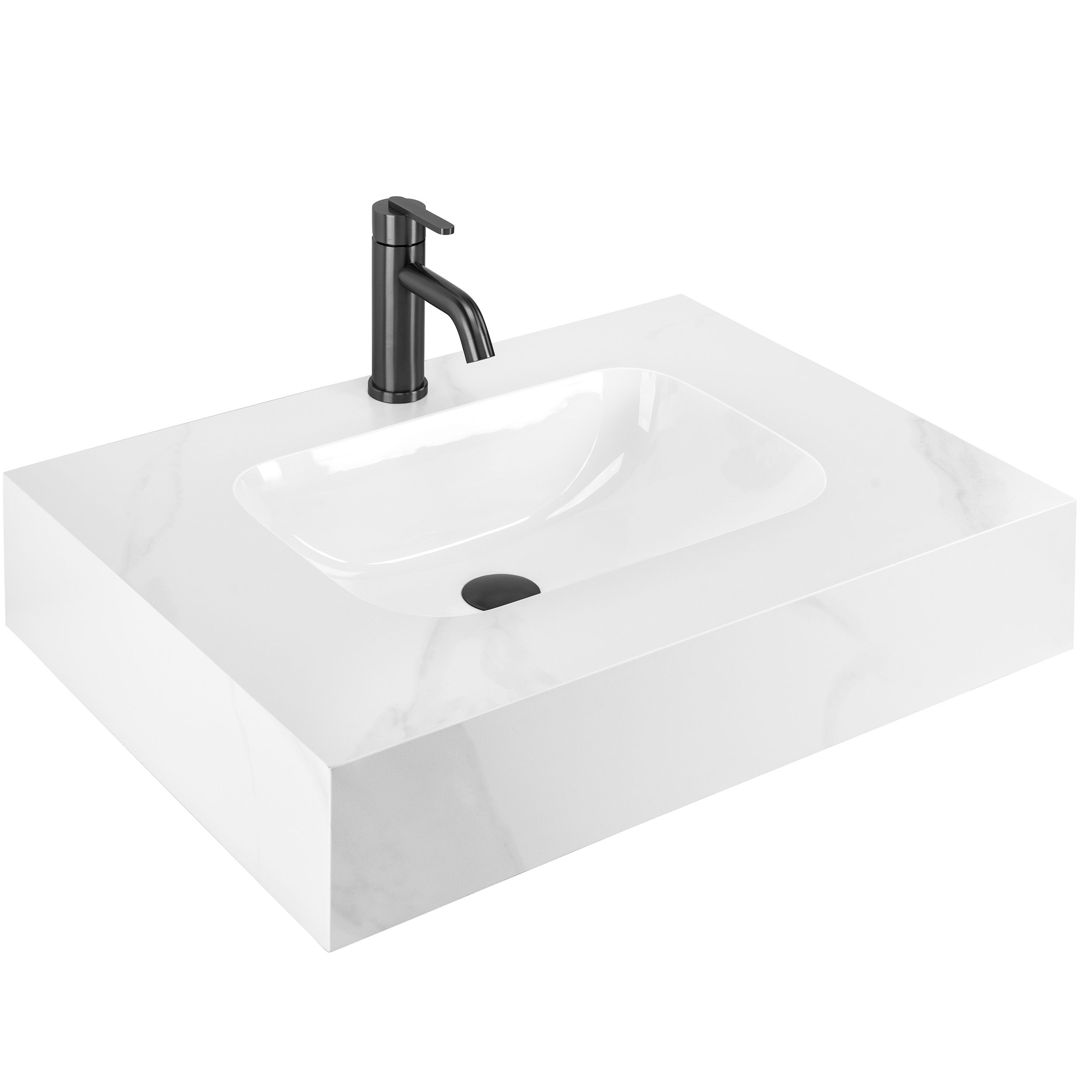REA Seinäpesuallas Aresa Belt White 70 Valkoinen, 70X50X16, 5Cm