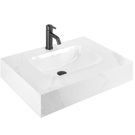 REA Seinäpesuallas Aresa Belt White 70 Valkoinen, 70X50X16, 5Cm
