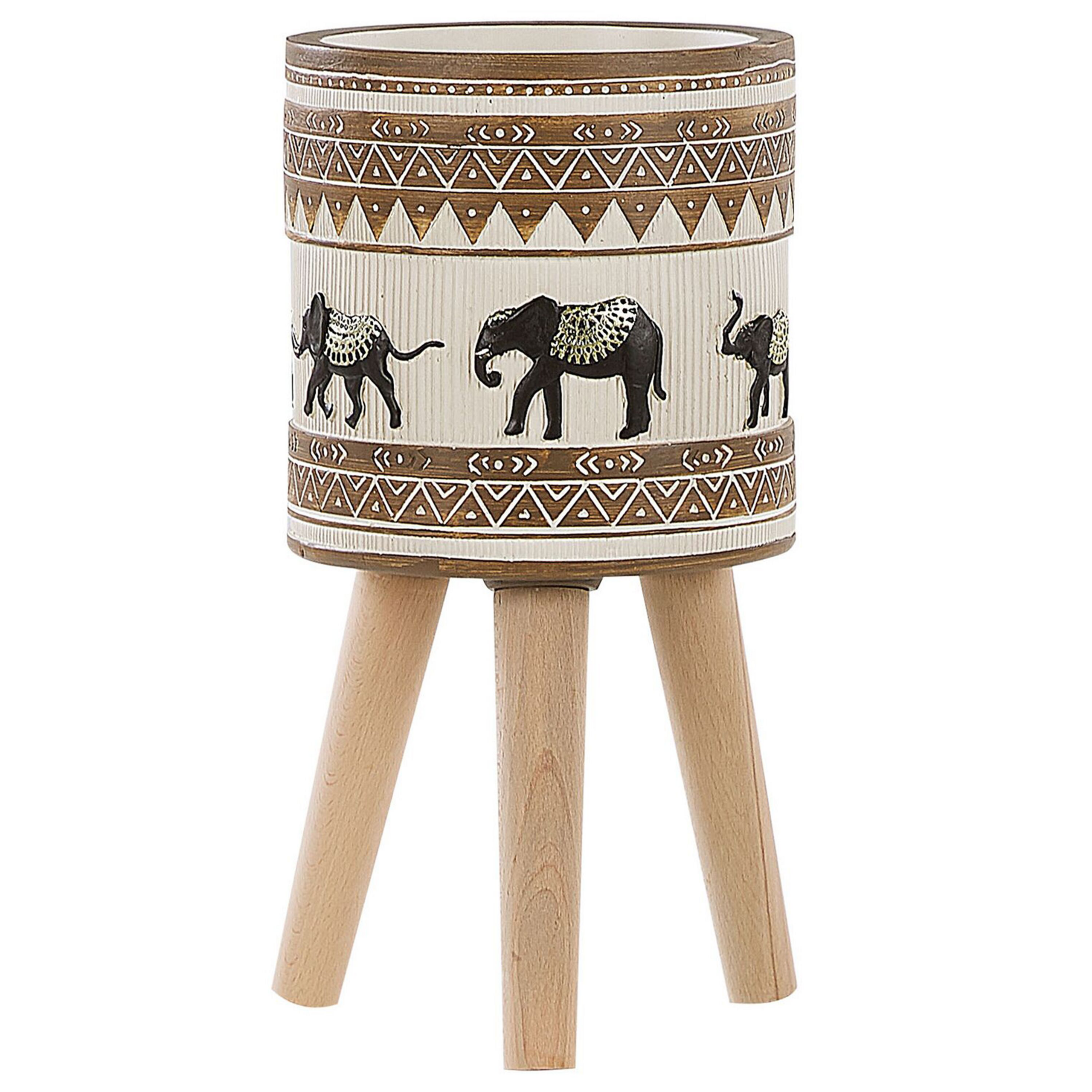 Korotettu kukkaruukku KOTTES 22 cm Vaaleanruskea