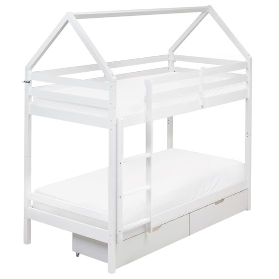 Kerrossänky laatikoilla Talo mänty TERNAS 90 x 200 cm säilytystila Valkoinen