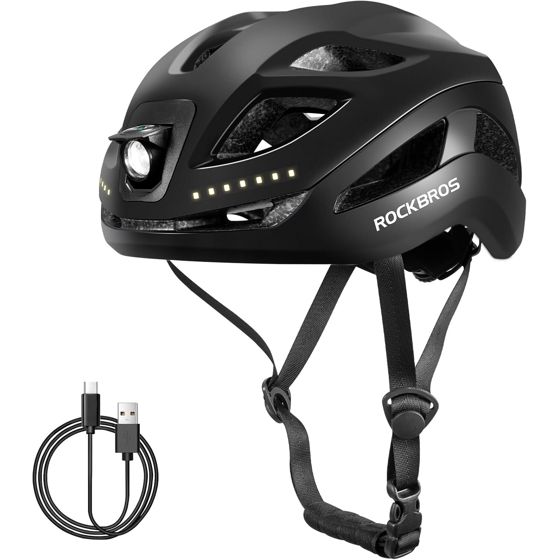 LED-pyöräilykypärä Luminieux, ladattava, säädettävä 57-61 cm