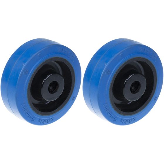 80mm 3" pyörä sininen kumi nailon keskellä vahva 280kg kantavuus, 2 kpl:n setti