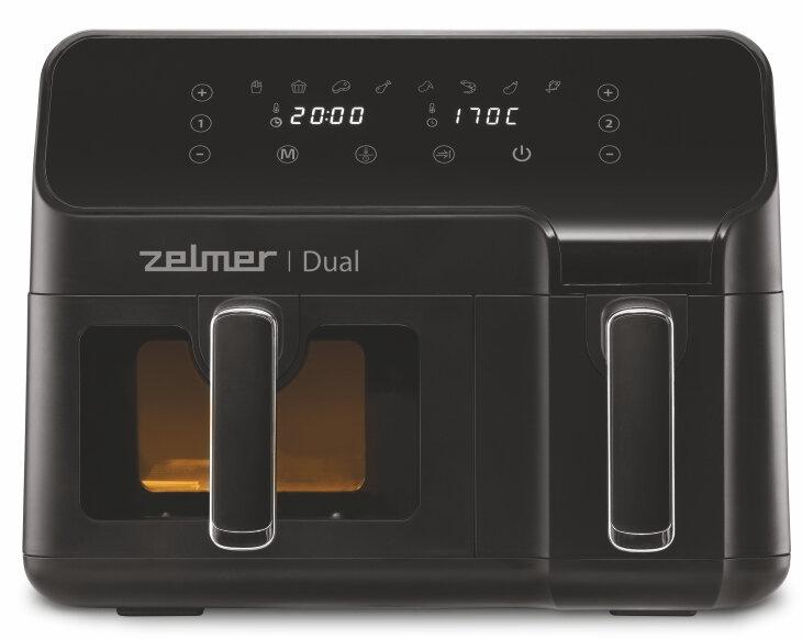 Vähärasvainen friteerauskeitin Ilmafriteerauskeitin Zelmer ZAF9000 Dual 2700 W, 9,5 L Musta