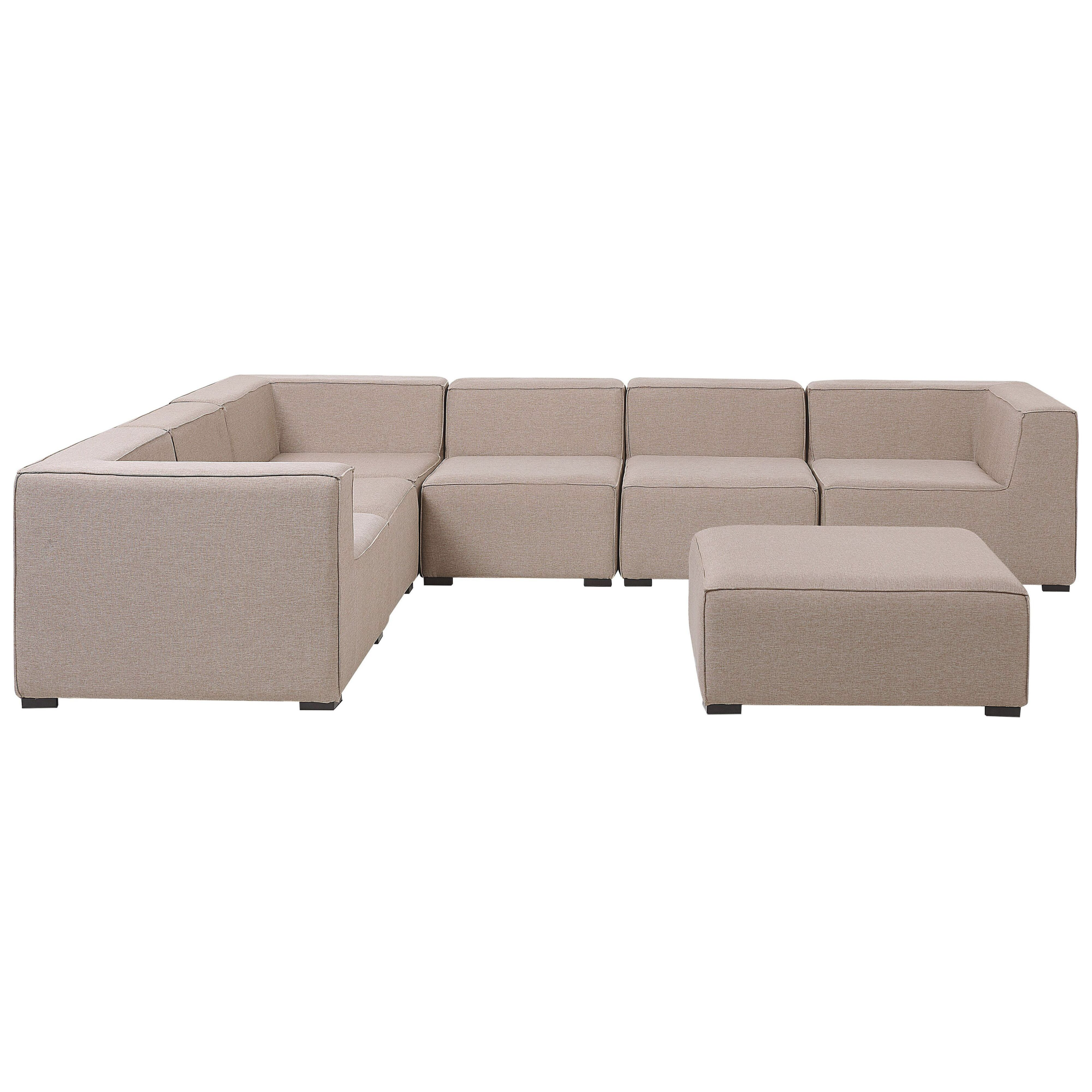 Ulkokulmasohva ja rahi 7-istuttava AREZZO Oikea modulaarinen Beige