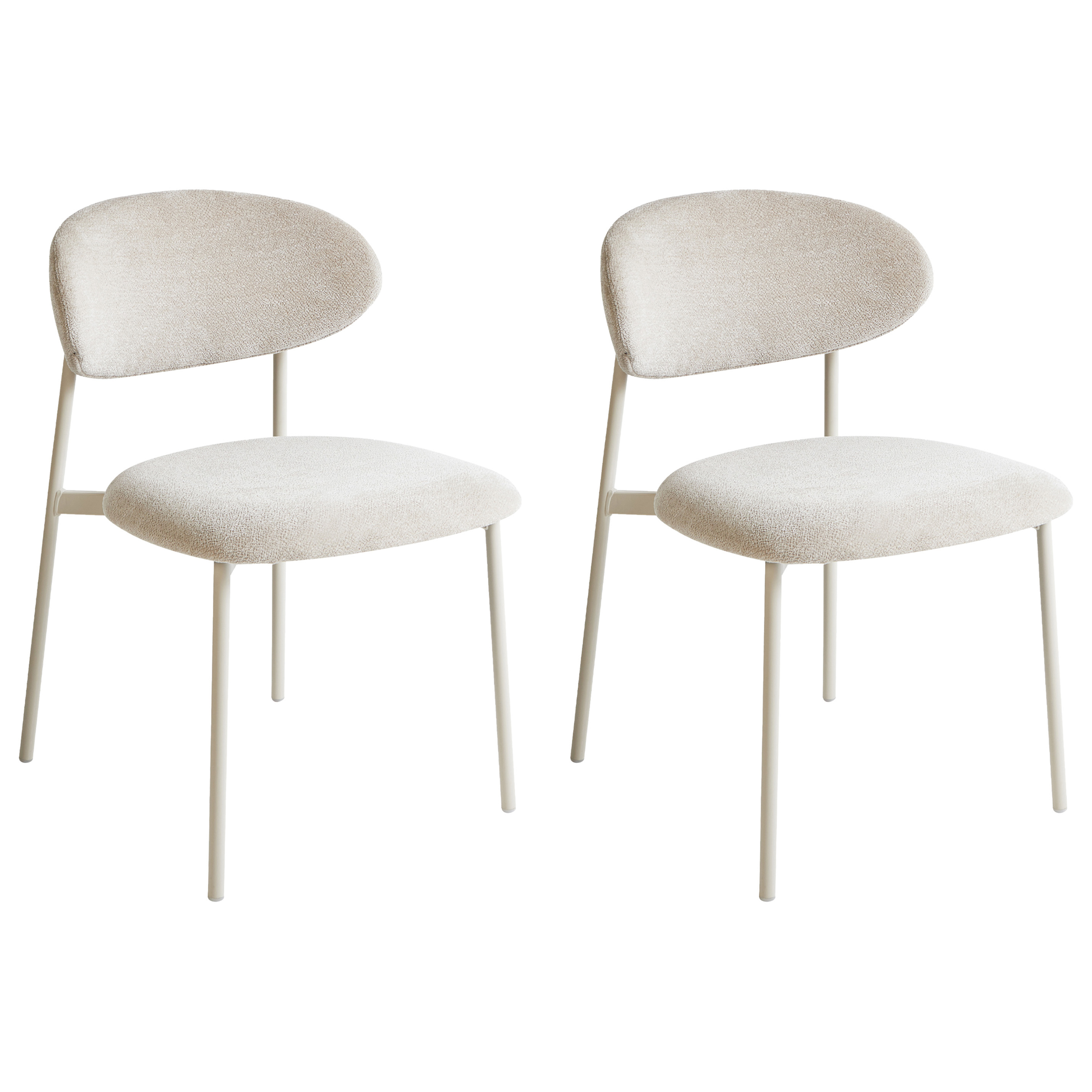 Ruokatuolisetti 2 kpl COWLEY Chenille Vaaleanbeige