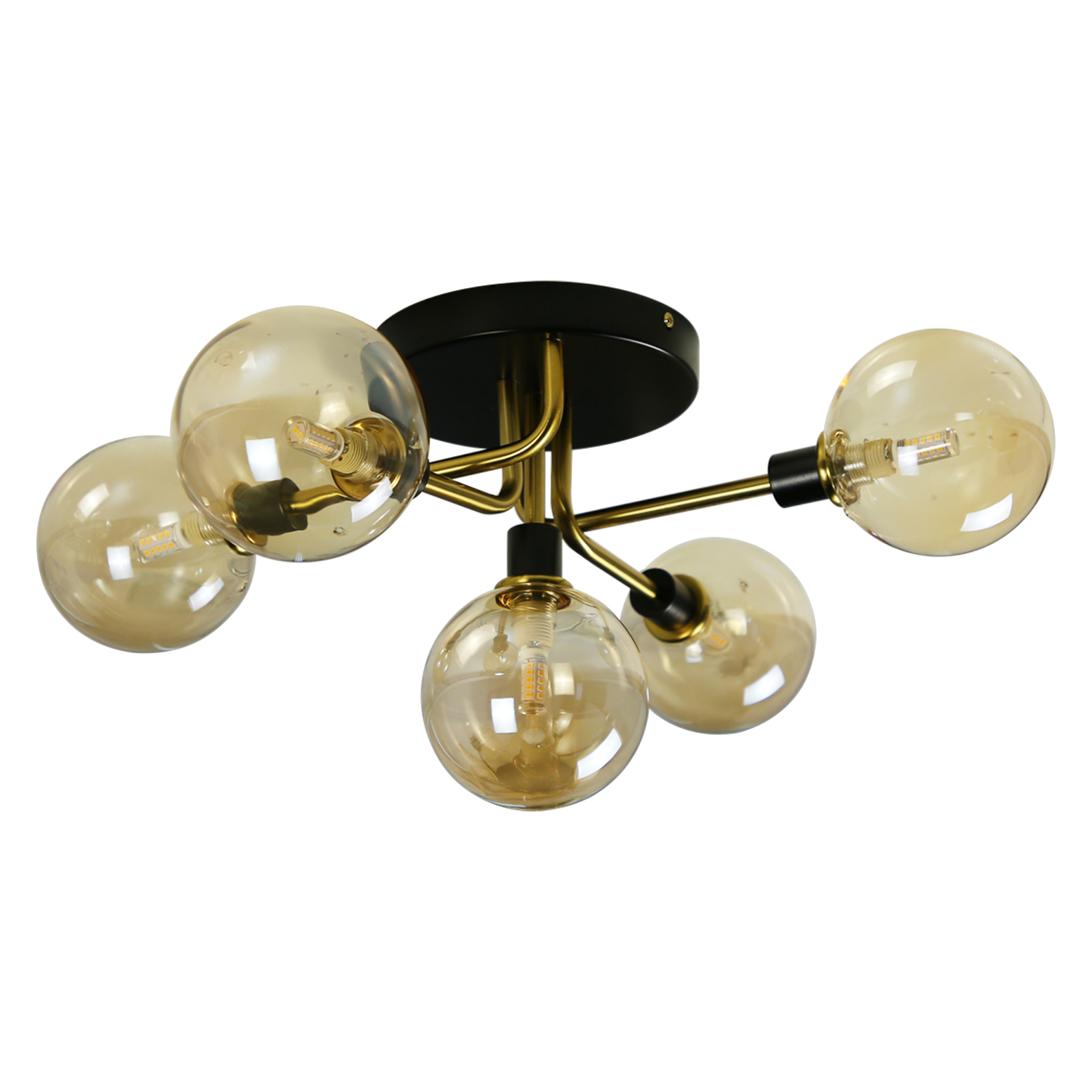 NETTLIFE LED-kattovalaisin olohuoneeseen, makuuhuoneeseen, 5 G9-lasipallolamppua