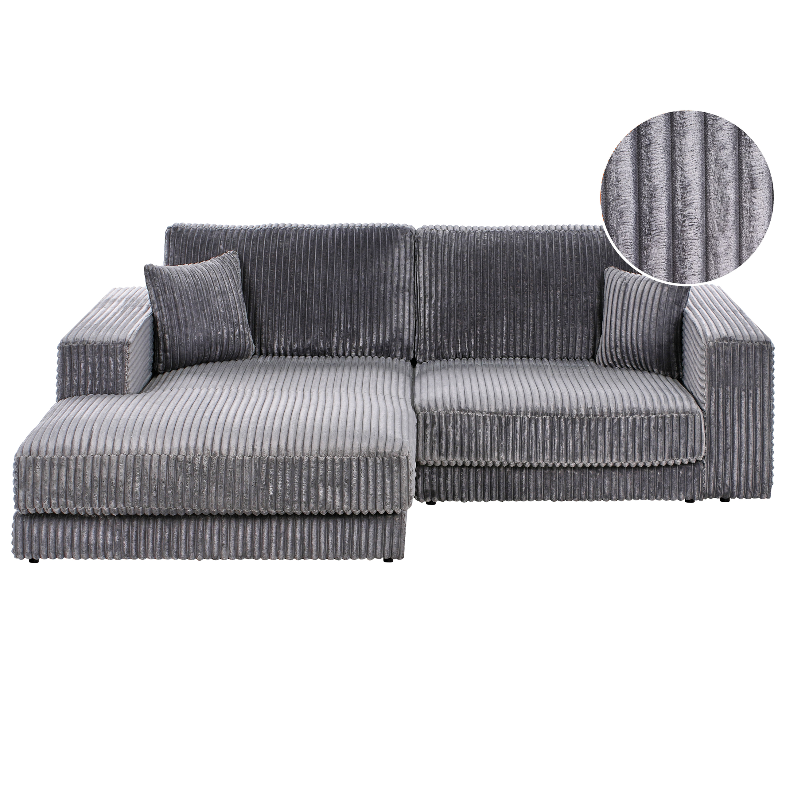 Kulmasohva LOFOTEN vakosametti Tummanharmaa 3-istuttava Oikea