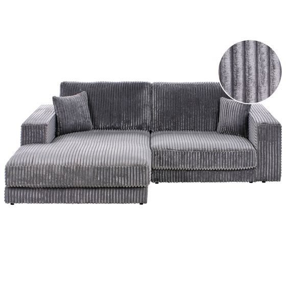 Kulmasohva LOFOTEN vakosametti Tummanharmaa 3-istuttava Oikea