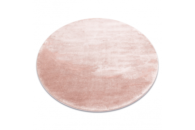Matto VISCO pyöreä vaaleanpunainen 8 pehmo, jäljitelmä kanin turkista