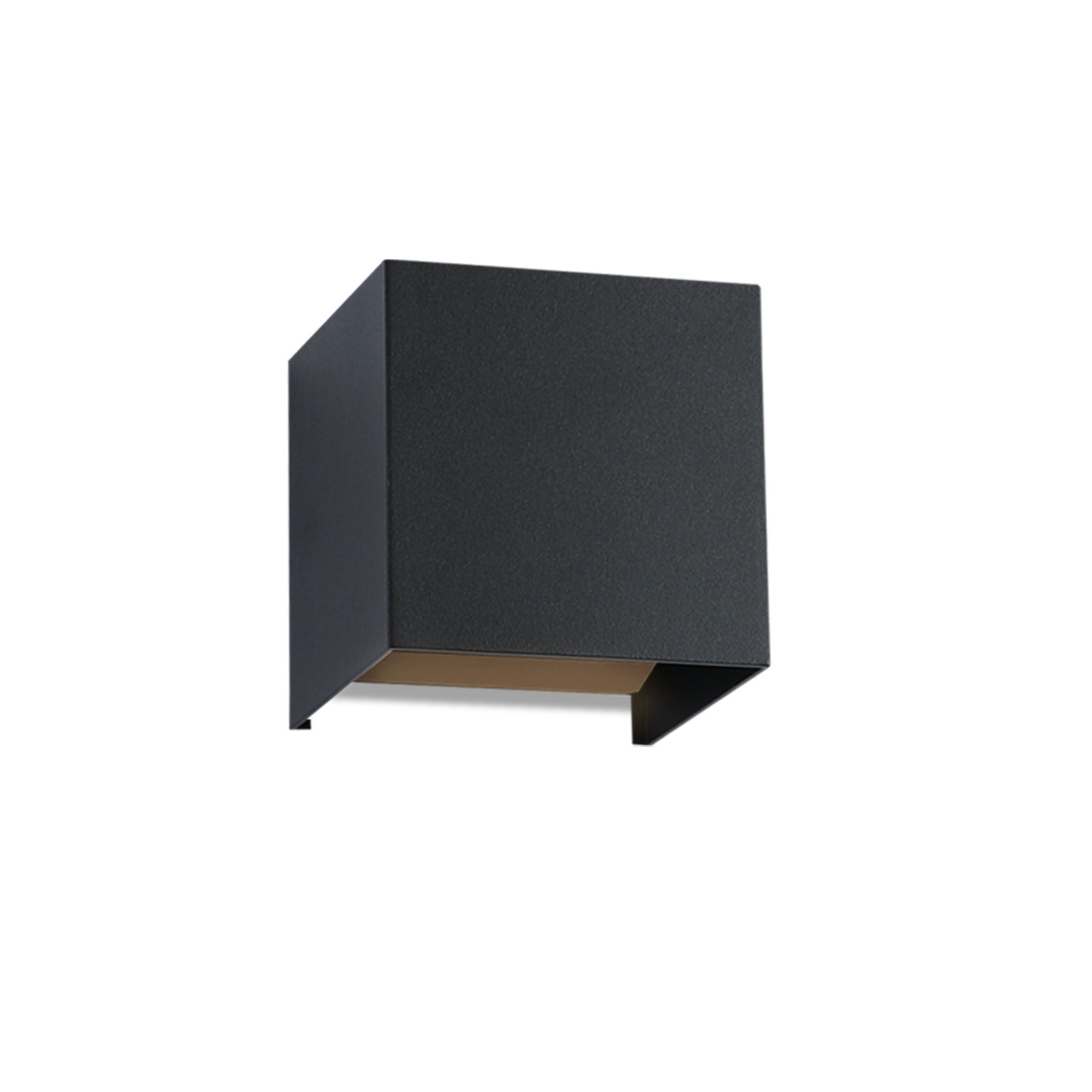 NETTLIFE musta LED - ulkoseinävalaisin, ylös ja alas, IP65, 3000K, portaikkoon