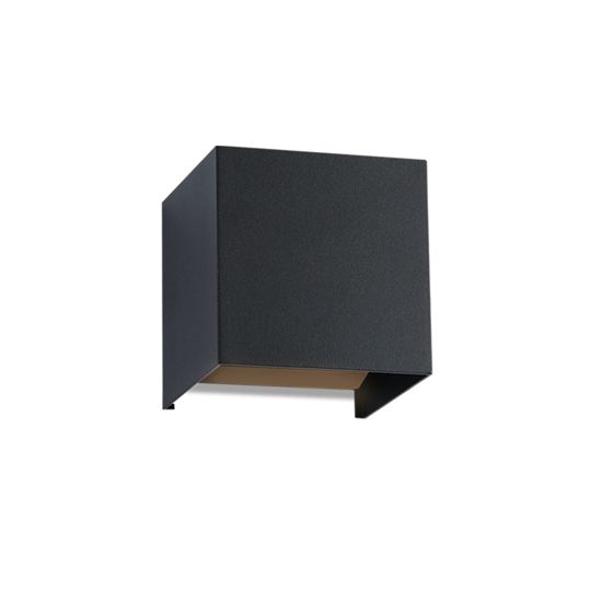 NETTLIFE musta LED - ulkoseinävalaisin, ylös ja alas, IP65, 3000K, portaikkoon