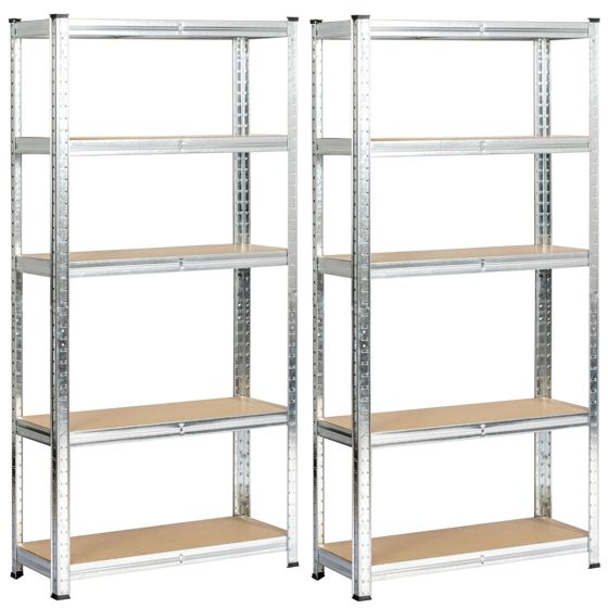 Akord Metallihylly 10 Hyllyä Hopea 70x30x154