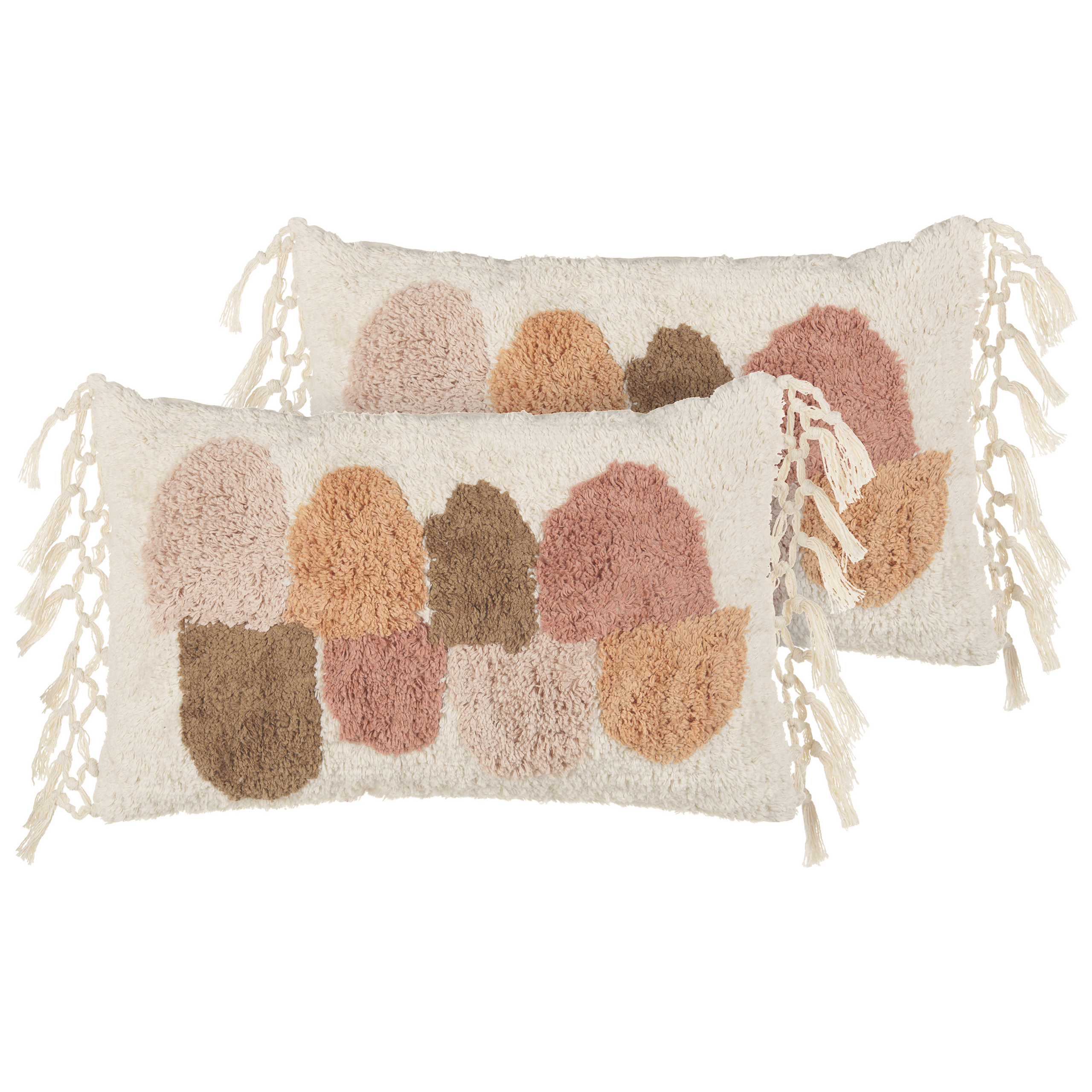 Koristetyynysetti 2 kpl CALTHA 30 x 50 cm Puuvilla Beige Abstrakti kuvio