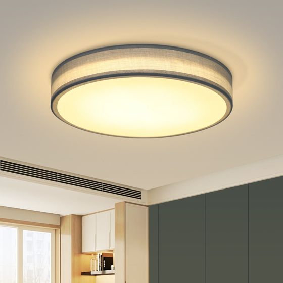 NETTLIFE LED-kattovalaisin, makuuhuoneeseen, moderni, kangasvarjostin, pyöreä, 3000 K, 12 W