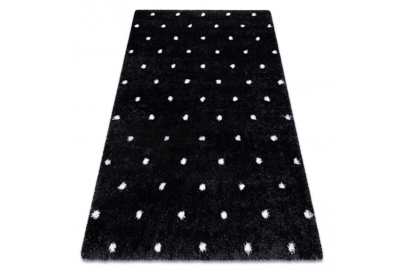 Matto FLUFFY 2370 shaggy pisteet antrasiitti / valkoinen 180x270 cm