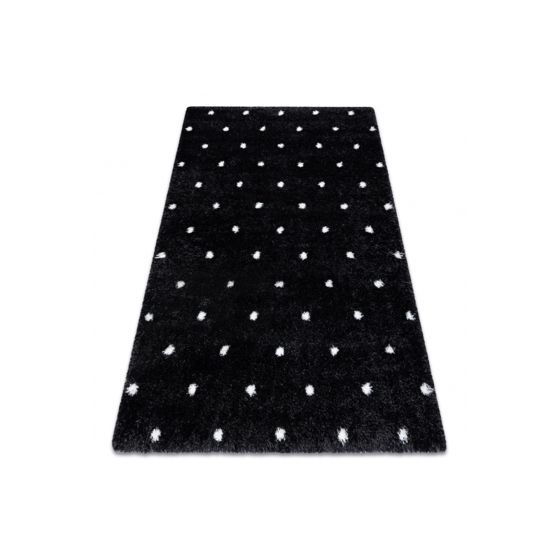 Matto FLUFFY 2370 shaggy pisteet antrasiitti / valkoinen 180x270 cm