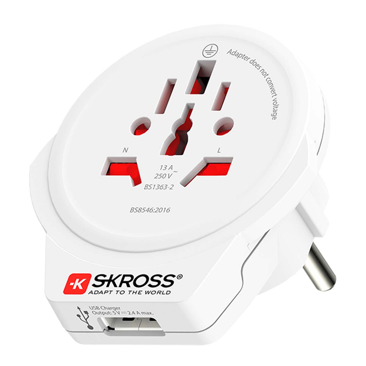 Matkalaturi USB Maailma Eurooppaan 2 / 3-napainen