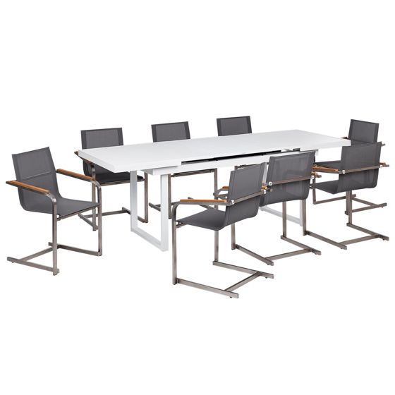 Ulkoruokailuryhmä 8-istuttava VALCANETTO/COSOLETO metalli Harmaa