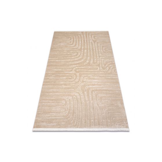 FROJE 1774 Linjat matto – skandinaavinen tyyli, teksturoitu, moderni beige 80x150 cm