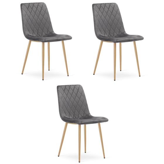 TURIN-tuoli, tummanharmaa sametti, puujäljitelmäjalat (3 kpl)