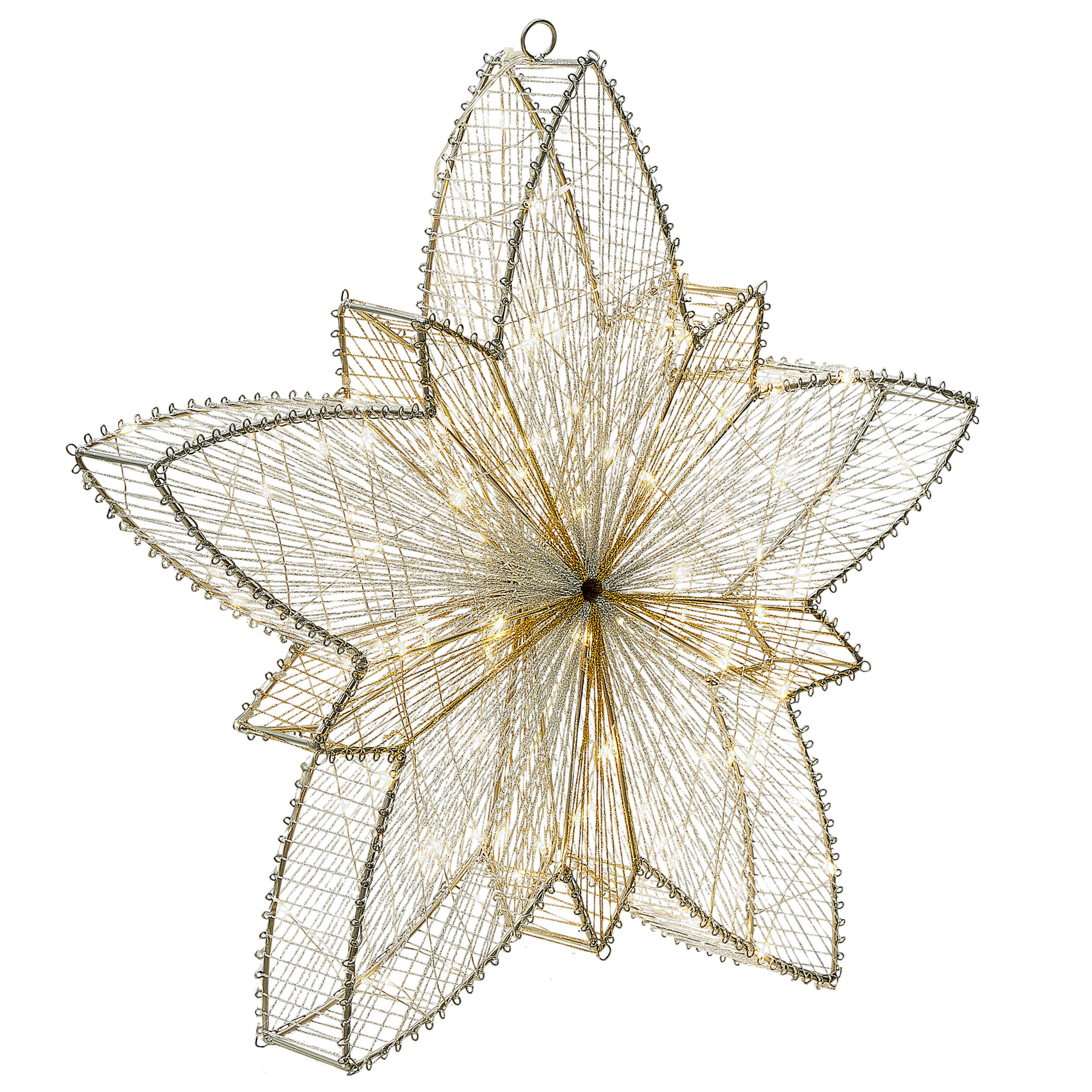 Ripustettava ulkokoriste LED-valo HOFSOS Tähti 50 cm Hopea