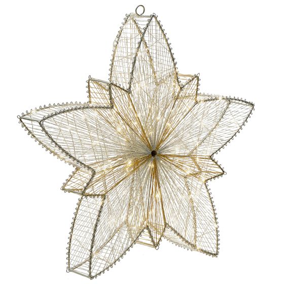 Ripustettava ulkokoriste LED-valo HOFSOS Tähti 50 cm Hopea