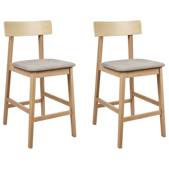 Baarituolisetti 2 kpl ISANTI puu Vaaleanruskea/ruskeanharmaa